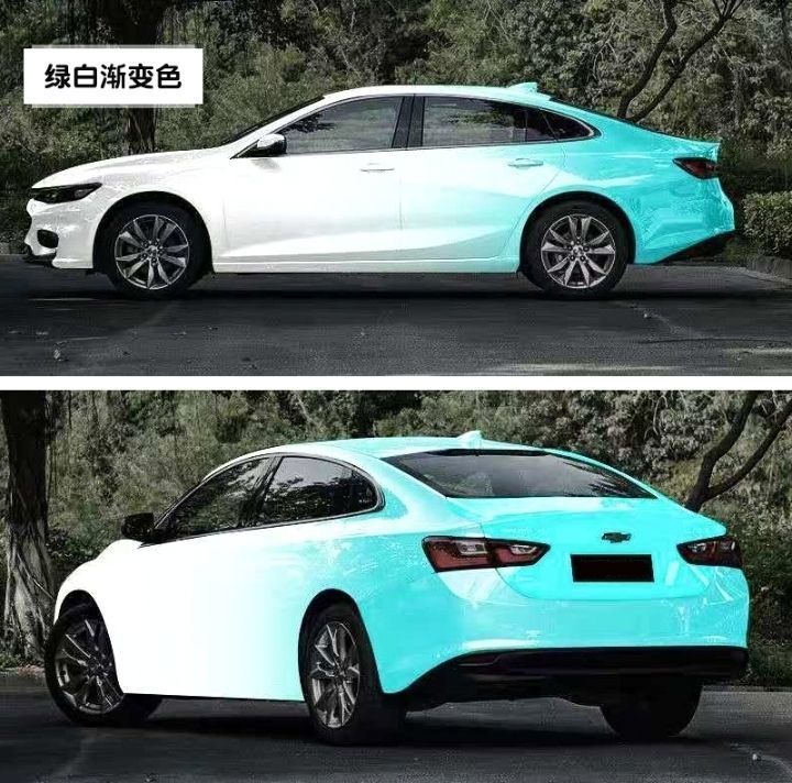 改色膜全车汽车贴膜进口彩绘双色渐变车膜樱花粉改色贴膜个性定制