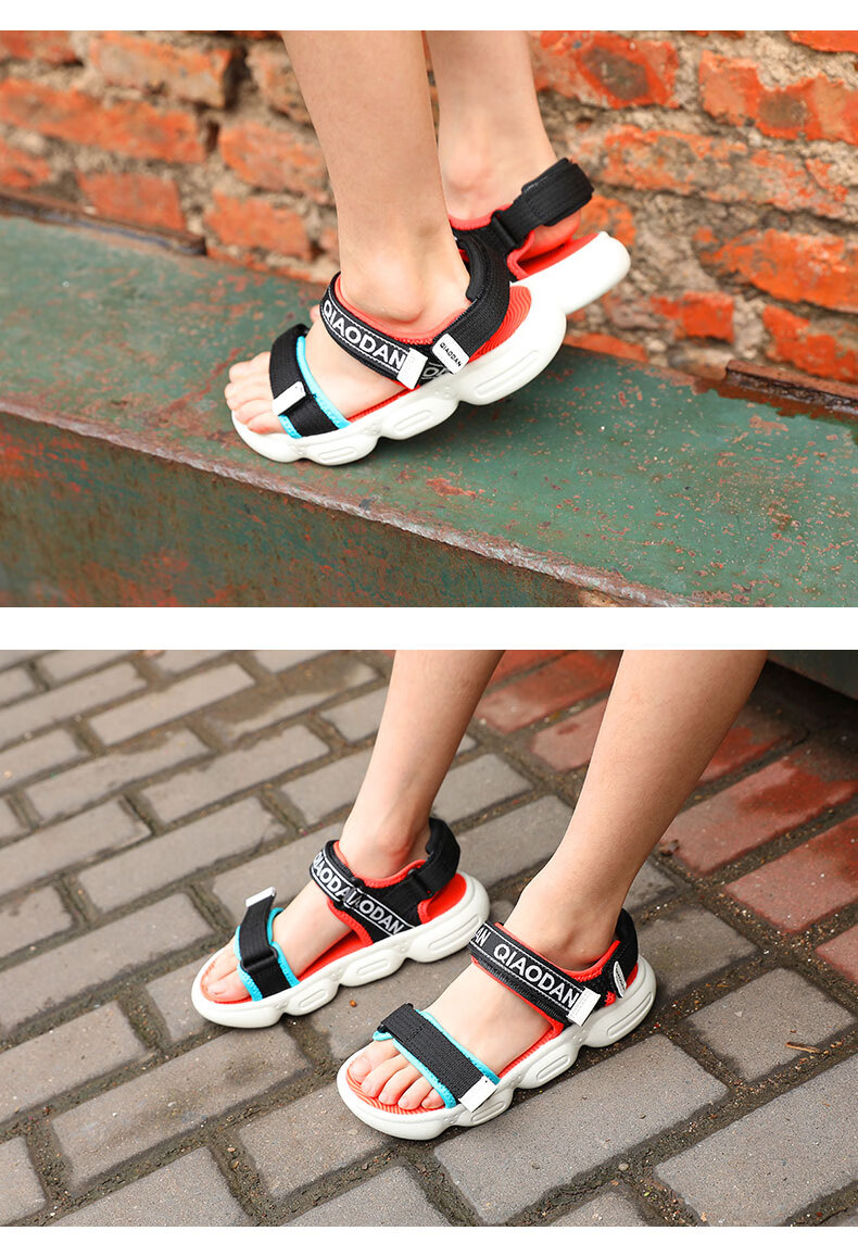 乔丹儿童凉鞋男童防臭软底宝宝中大童运动男孩小学生官方沙滩鞋潮黑色