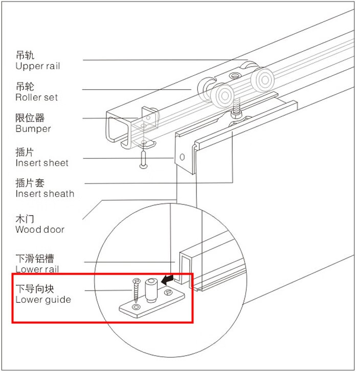 定做移門定位器配件推拉門軌道移動吊輪滑輪限位導向輪下地輪0879