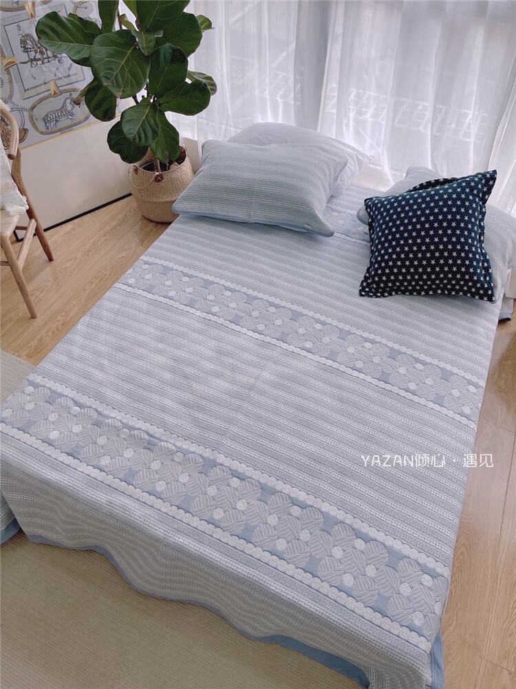 雅赞纱布软凉席纱布软凉席可水洗可折叠床单吸汗透气孕妇老人新生儿