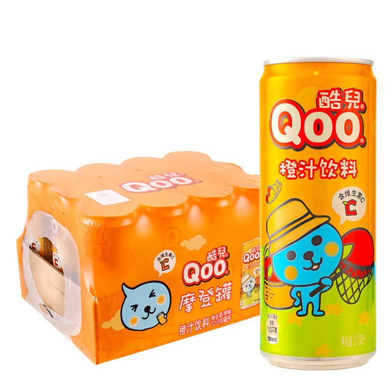 可口可乐美汁源酷儿橙汁饮料310ml12罐整箱酷儿橙汁310ml12罐
