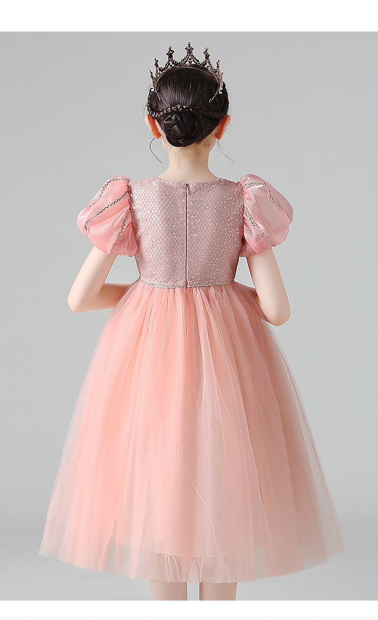 迪士尼公主裙女童夏季洋气2022新款儿童夏装连衣裙小女孩礼服爱莎纱裙