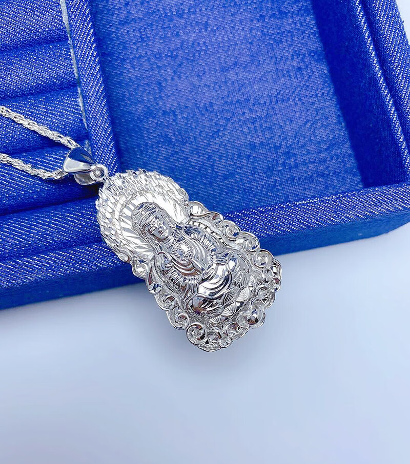 火焰观音真金金pt950男士女士铂金吊坠白金男款女款吊坠七夕情人节