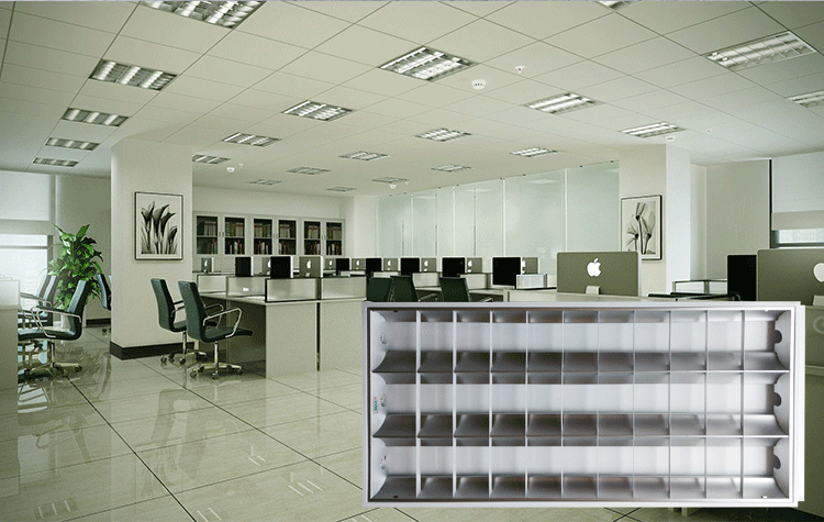 led格栅灯明装3001200600嵌入式双管荧光灯236w办公室日光灯盘暗装