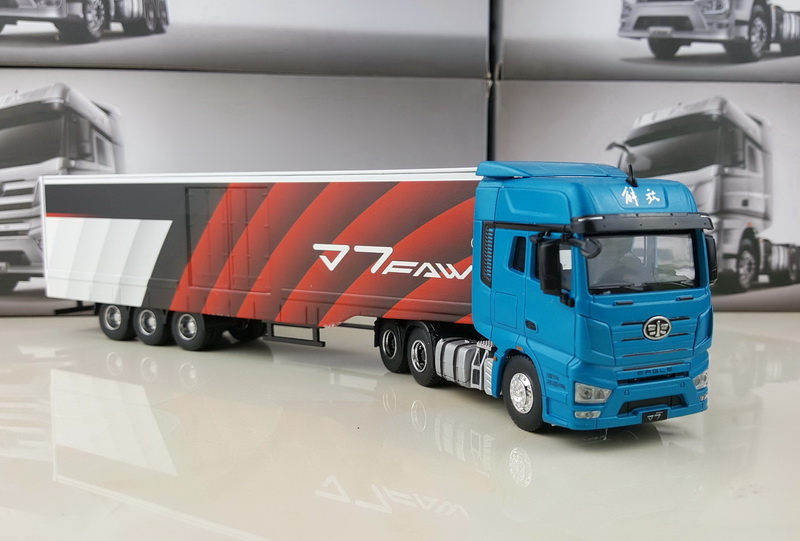 解放j6p牵引车卡车模型1:64一汽解放j7 集装箱货柜一体集卡解放卡车
