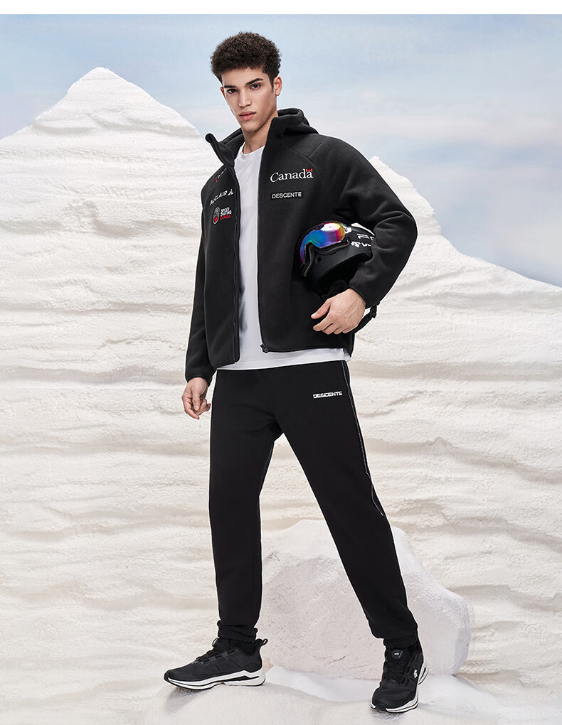 descente迪桑特加拿大速滑队联名男子摇粒绒针织运动外套冬季d1491skt