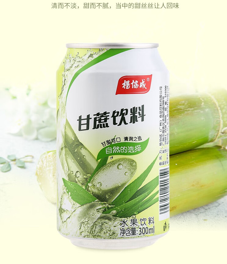 杨协成马蹄爽果肉果粒饮料300ml*24罐 清凉爽甘蔗汁整箱广东 清凉爽12