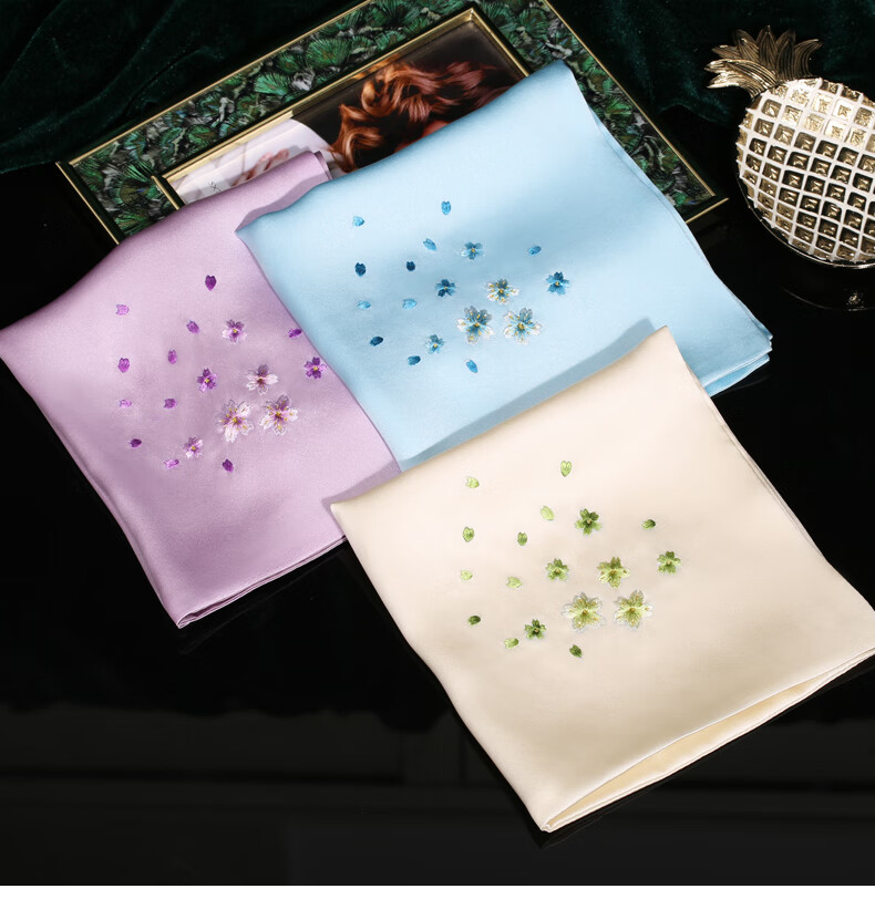 希伯帝奥品牌手工苏绣手帕女士刺绣花手绢苏州丝绸出国礼品苏州丝绸