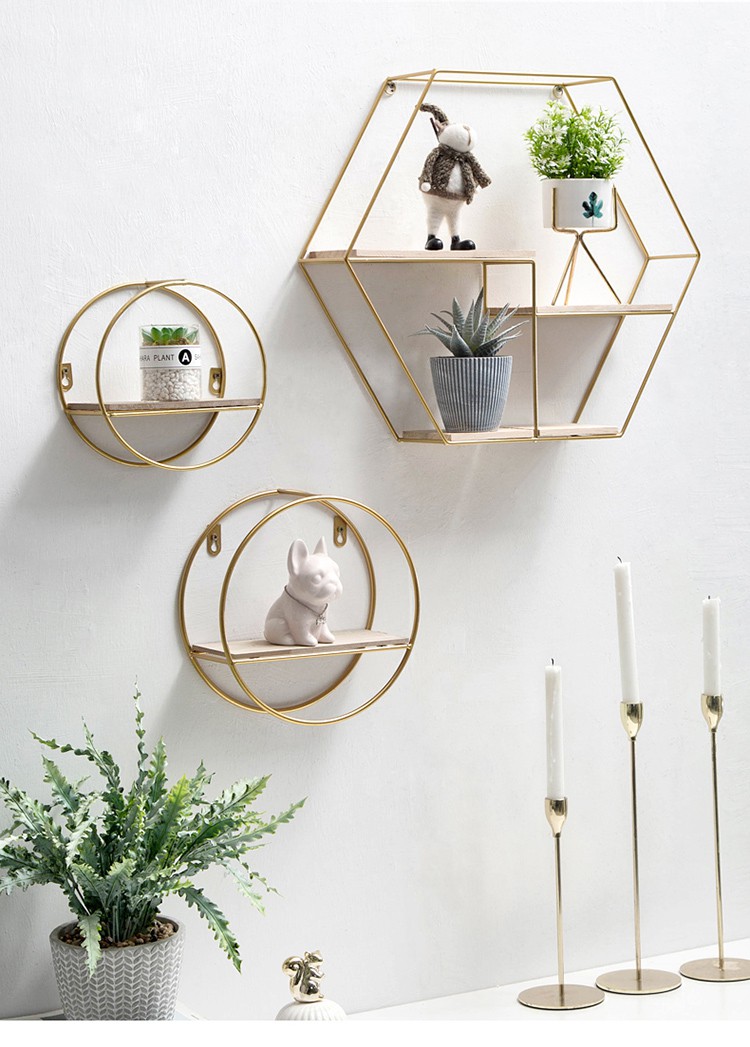 北欧创意餐厅网红奶茶店轻奢墙面墙上置物架卧室装饰挂件墙壁挂饰主图
