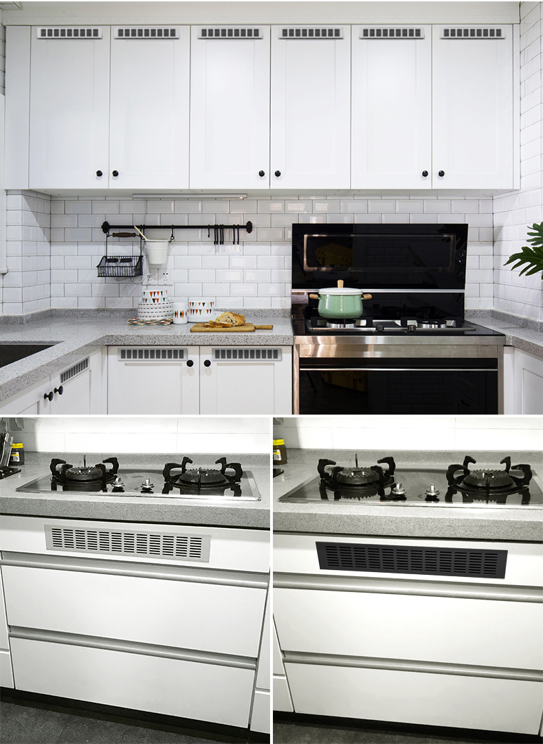 鞋柜通风网长方形装饰盖铝合金透气网橱柜散热柜线孔透气孔盖k8501501