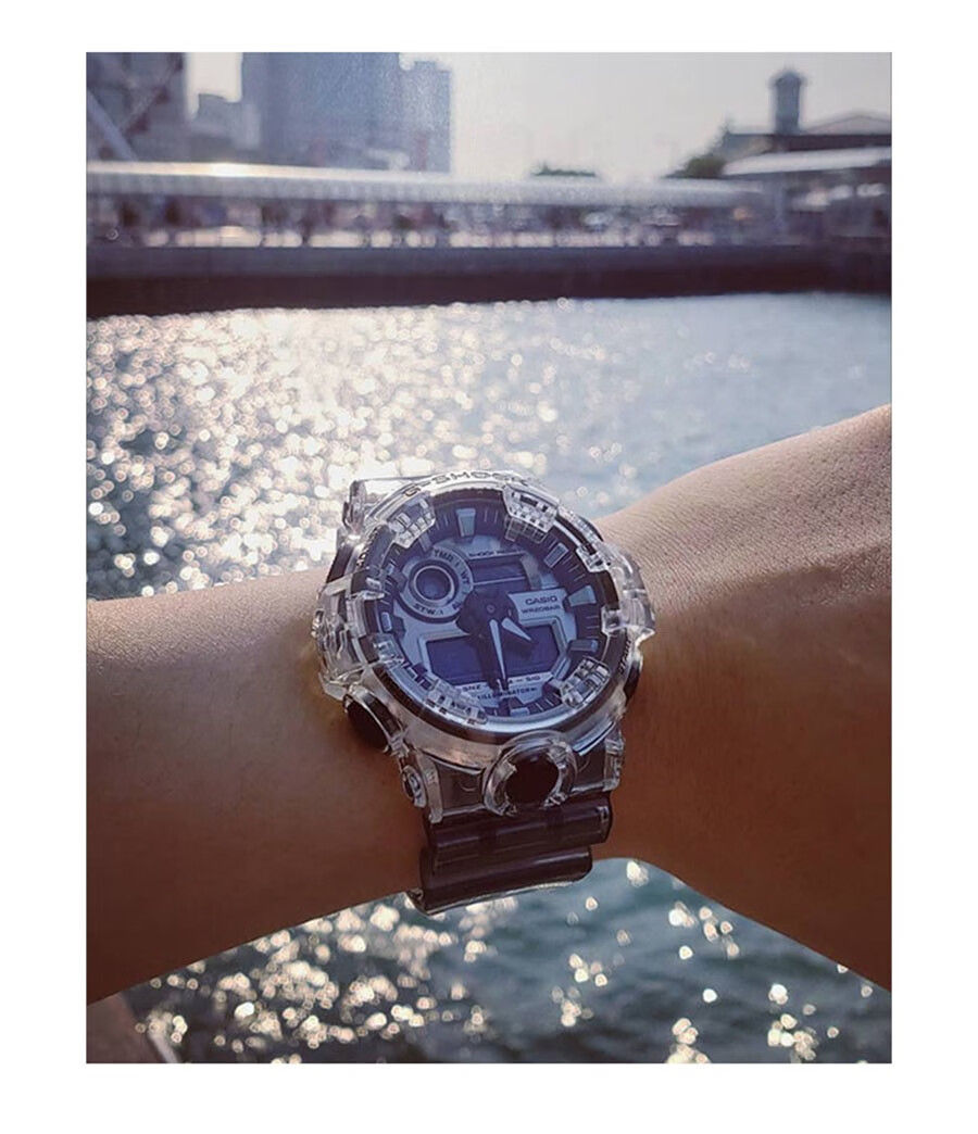 卡西欧casiogshock冰韧系列限量冰川款冰灰白透明男士运动手表dw5600