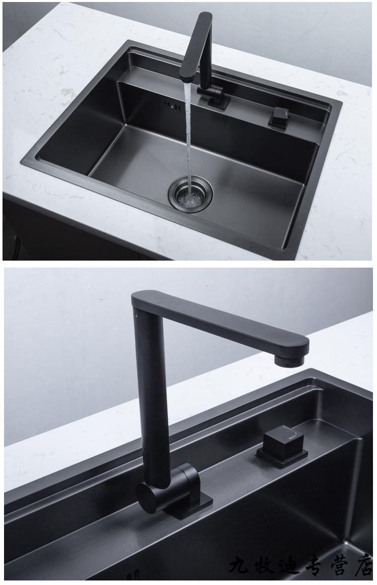 gulaideng 隐形吧台水槽厨房隐藏式手工单槽带盖中岛小号水盆不锈钢