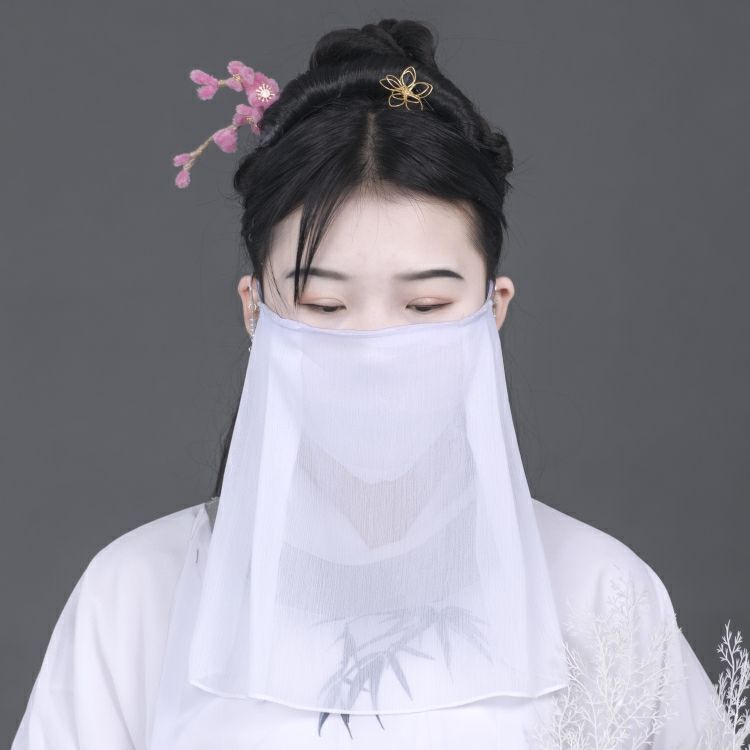 面纱古风面纱古风白色仙女飘逸三角汉服日常影楼配件万