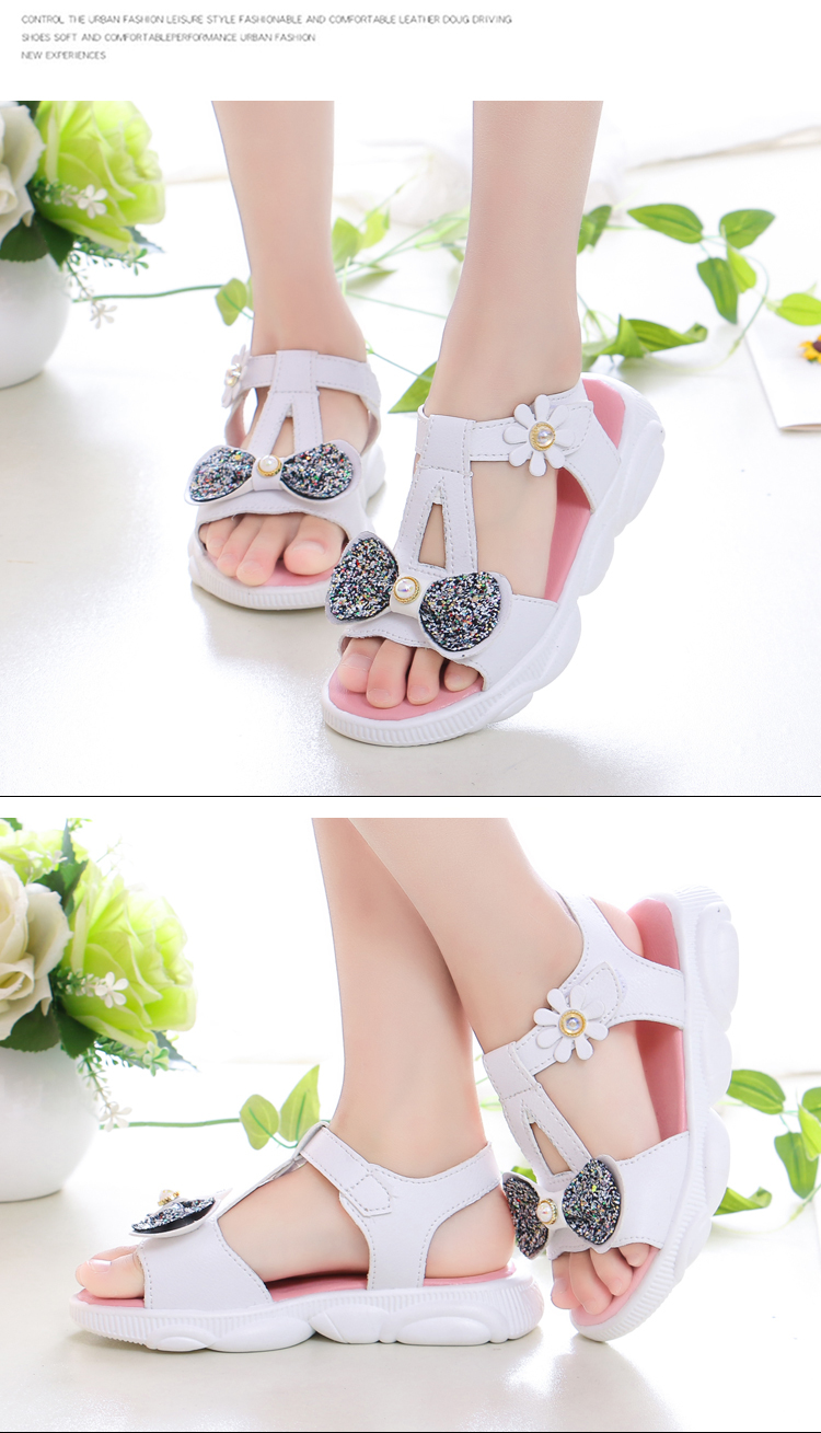 女孩凉鞋9-14岁中小学生少女生凉鞋夏天2020夏季中大童公主鞋软底耐滑