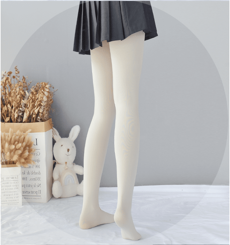 白丝袜萝莉3条丝袜女春夏秋款连裤袜lolita日系奶白色学生薄款打底