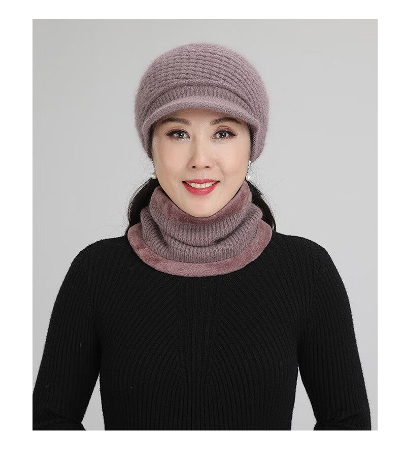 恒源祥高端品牌轻奢冬天中老年人帽子女妈妈针织毛线帽加厚绒保暖护耳