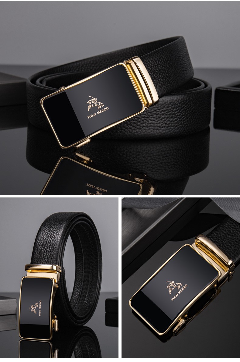 英国保罗polo美思得 皮带男真皮自动扣纯牛皮男士腰带牌年轻人裤带潮