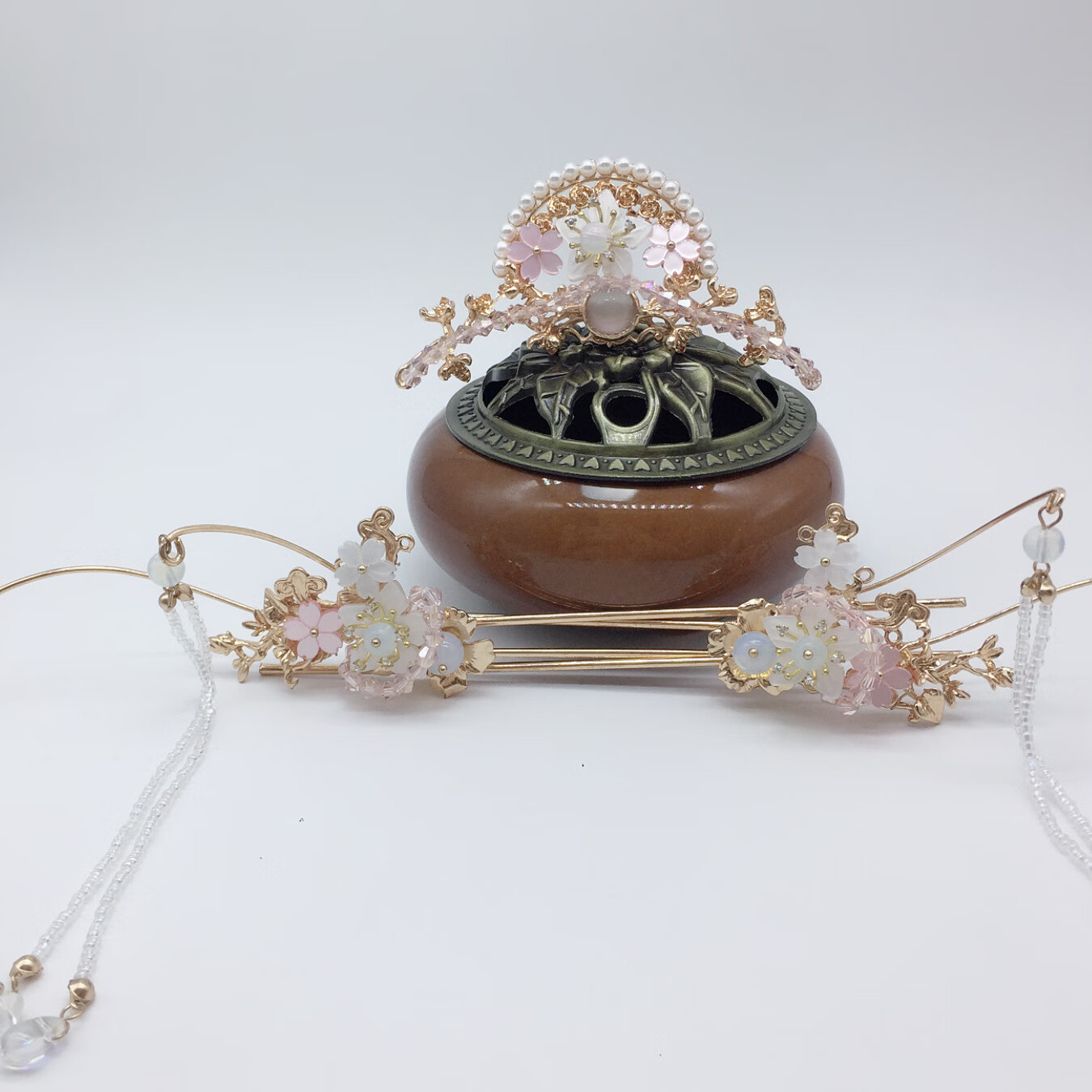 超仙流苏古装汉服配饰头饰主冠发冠发簪发夹套装古风发饰 hf405【图片