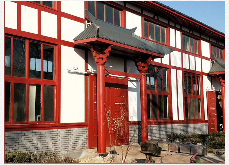 东阳木雕古建中式仿古屋檐实木门头翘角飞檐装饰斗拱字匾招牌定制wo