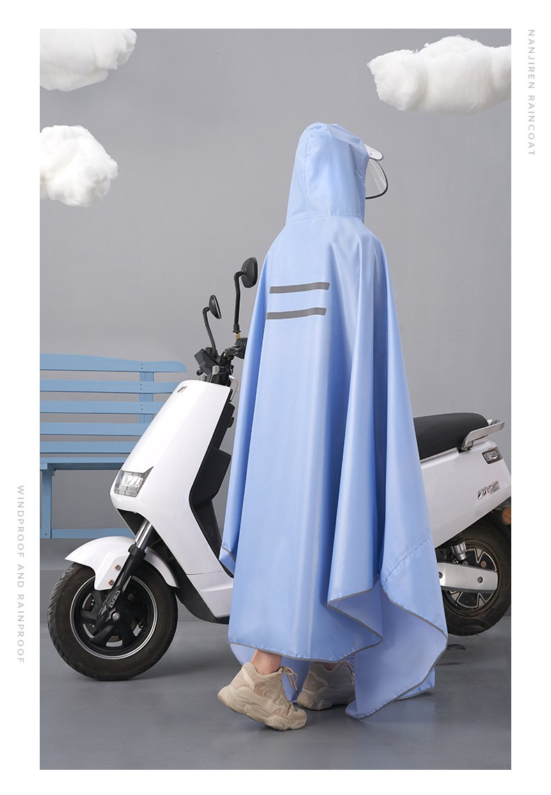 南极人nanjiren电动车雨披雨衣电瓶车摩托车双帽檐可拆卸防水防风加厚