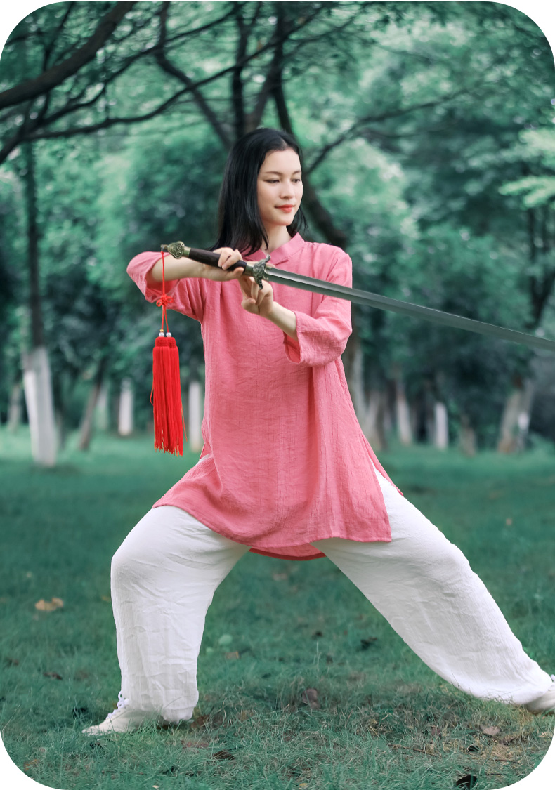 山人运动同款太极服短袖陈家沟太极服女新款飘逸夏季改良服装太极拳