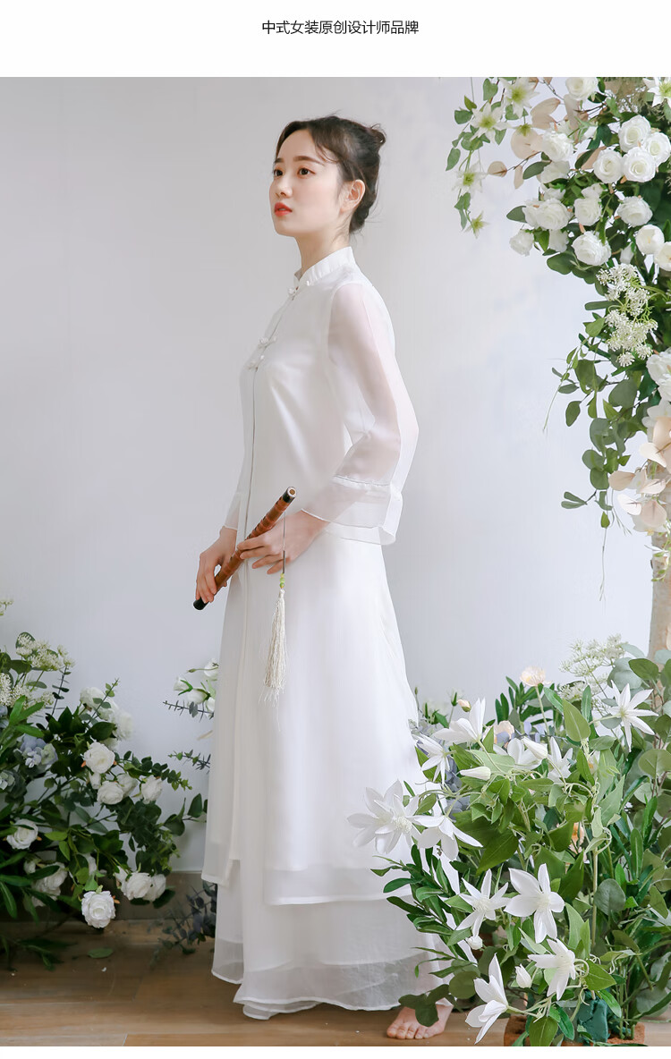 【禅舞禅修意居士茶服】禅服女新款演出服汉服茶艺服装女夏季改良国