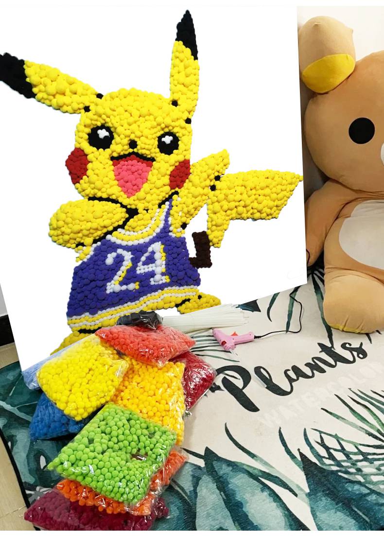 diy卡通毛球画 多啦a梦diy手工毛球画卡通创意毛绒粘贴画闺蜜男女朋友