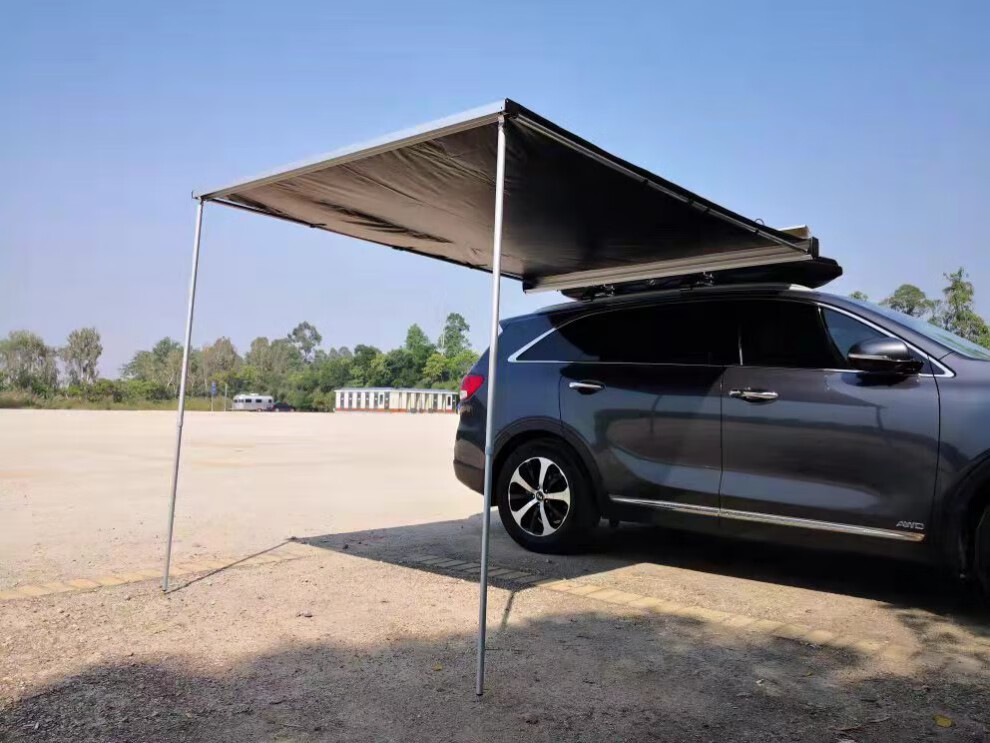 汽车边幕铝合金外壳车边帐篷天幕侧账侧边遮阳棚户外自驾游防嗮涂黑布