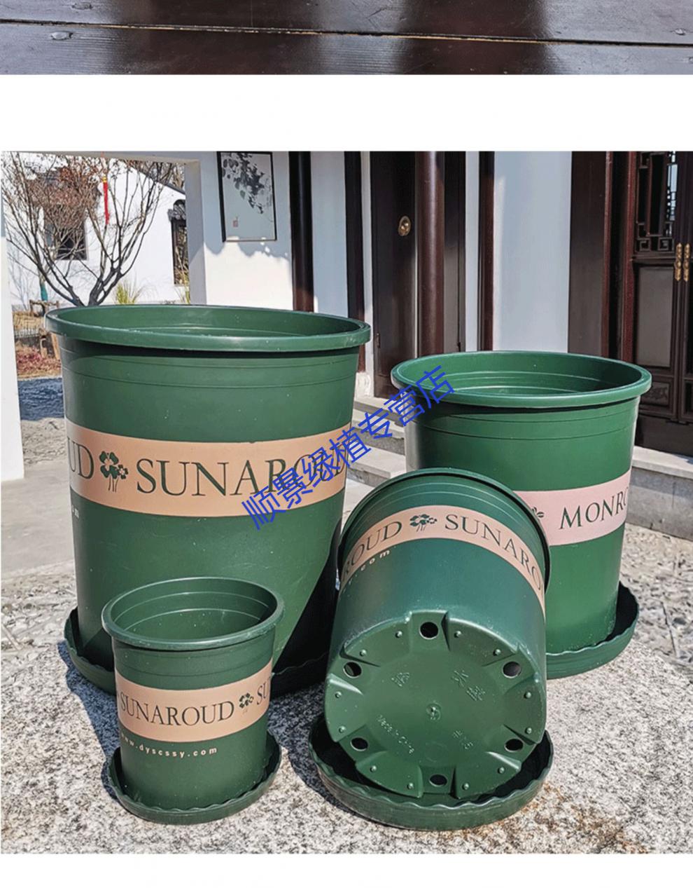 多肉矮胖小加仑花盆塑料树脂绿萝特大号加厚二代控根创意个性托盆 高