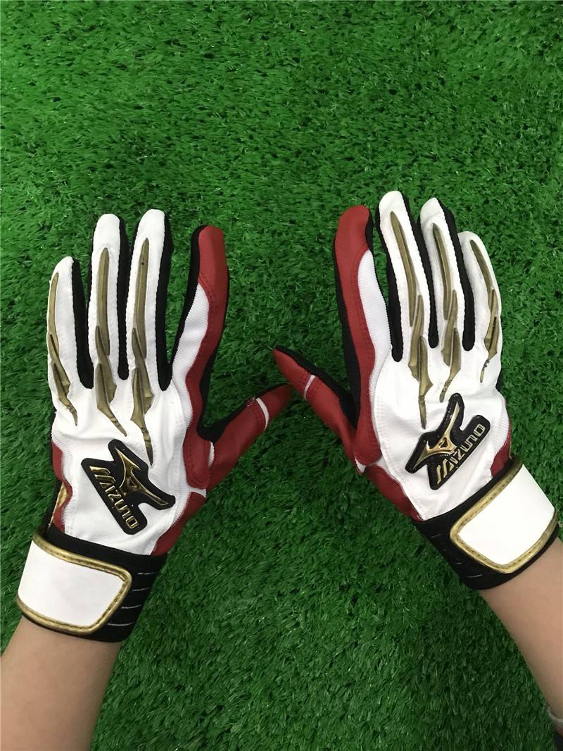 棒球手套打击日本棒垒球羊皮打击手套一双棒球手套棒球世界红白xl码19