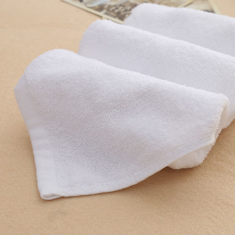 10条装棉白色小方巾纯棉酒店餐饮幼儿园餐厅擦手巾小白毛巾四10条装21