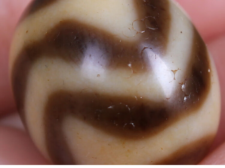 沃韵西藏水纹达洛天珠老矿天珠diy手链串腰珠顶珠配珠真品高14直径