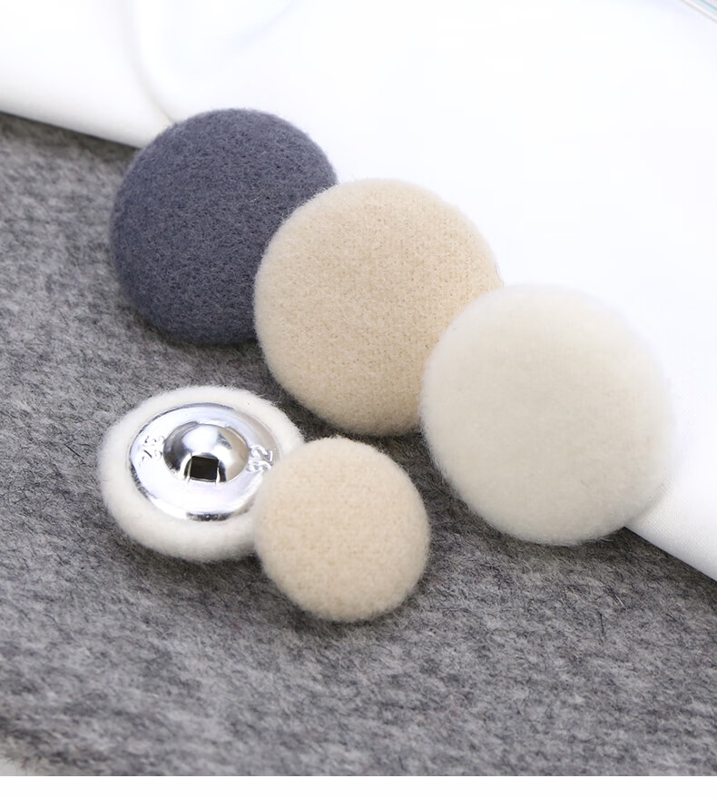 双面羊绒毛呢包布纽扣圆形儿童大衣风衣开衫裙子韩版女装外套扣子3