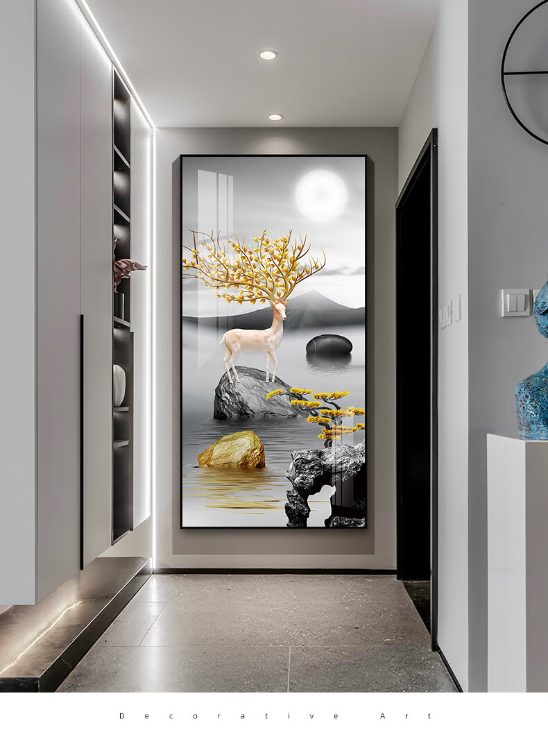 玄幻装饰画现代简约玄关装饰画大气走廊尽头挂画客厅玄幻过道墙面
