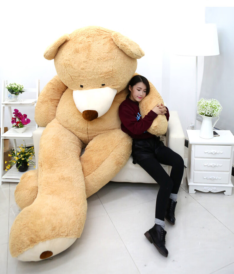 巨型布娃娃3米2大熊超大号公仔毛绒玩具泰迪熊猫玩偶睡觉抱抱熊女粉色