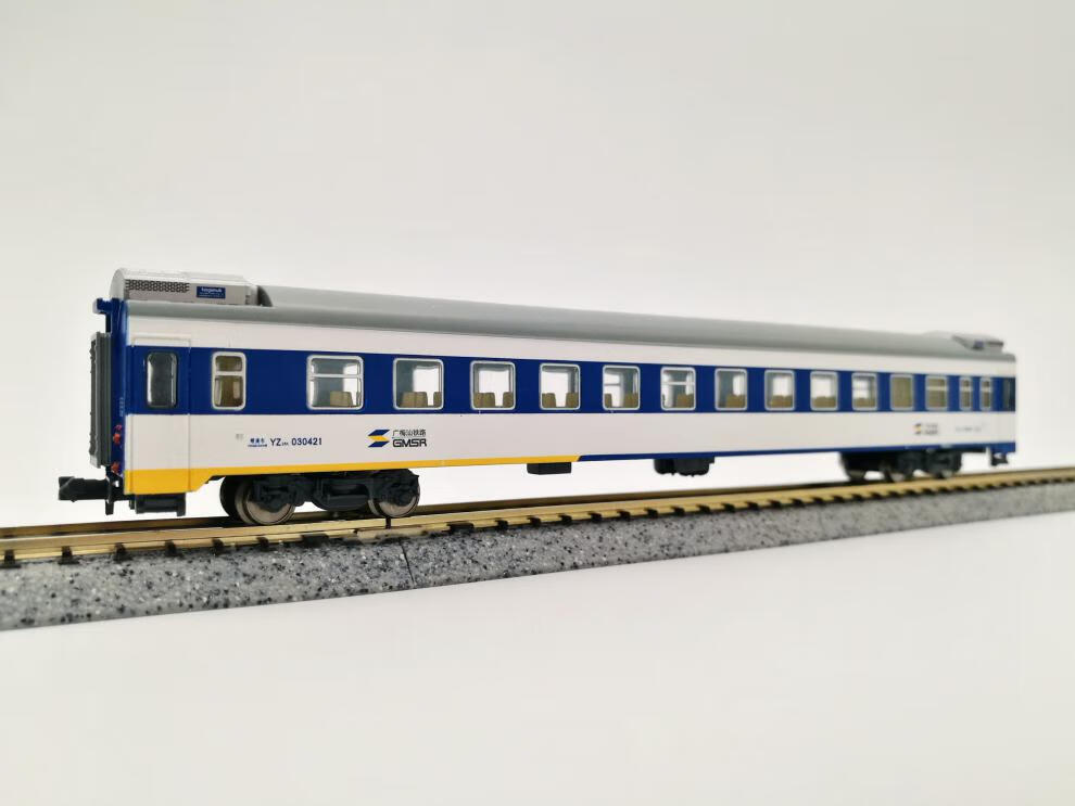 yz25k硬座车厢火车模型n比例模型硬座25k型硬座客车厢单节装蓝色 蓝11
