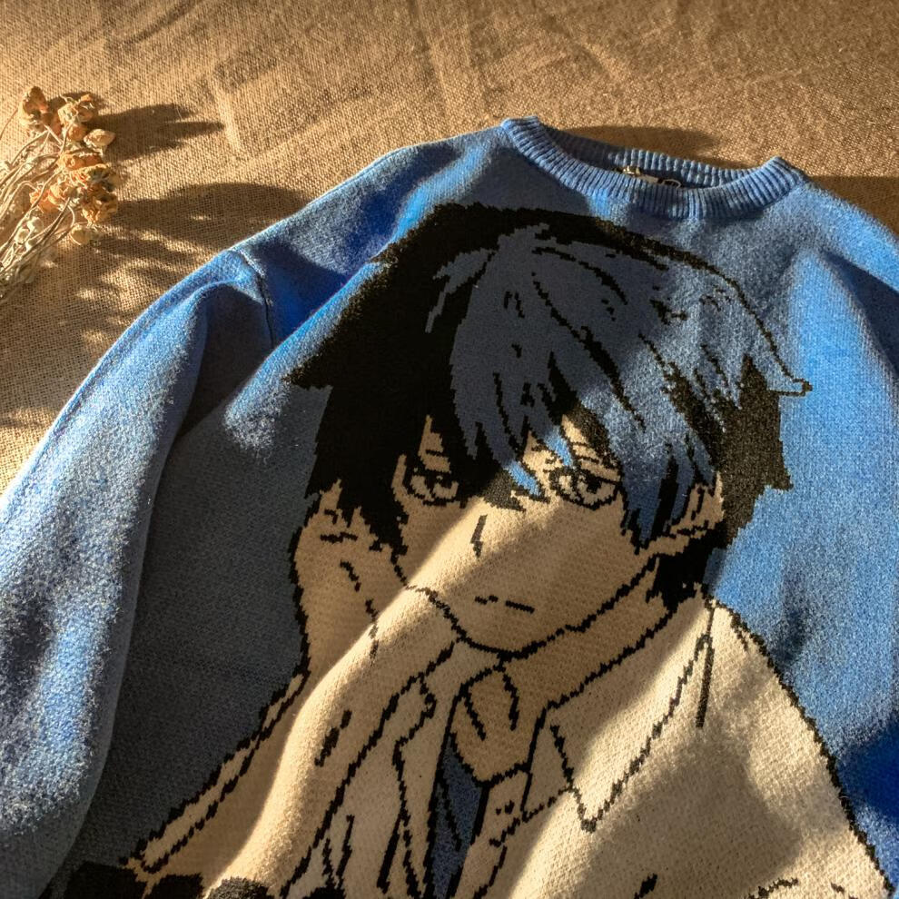 【日漫卡通毛衣男】全民男友动漫日系二次元学院风学生套头毛衣宽松