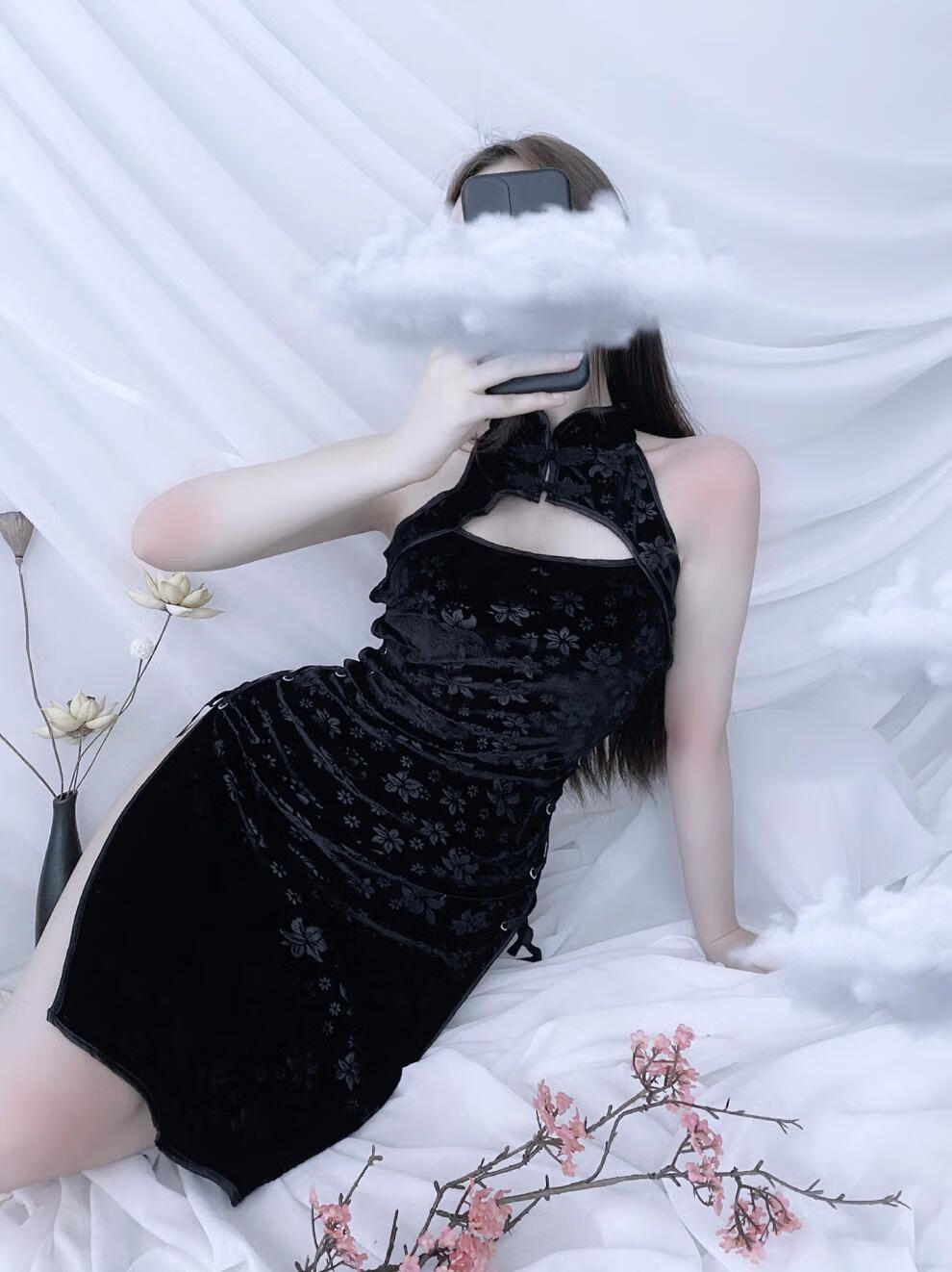 谜姬加大加肥女情趣内衣旗袍jk制服套装女王诱惑激情显瘦主播服装黑色