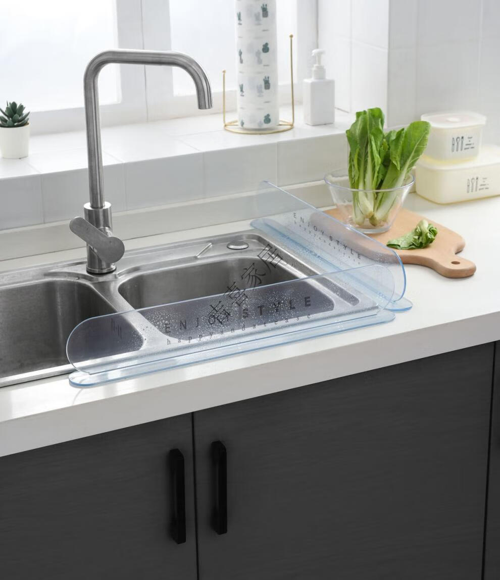 水池防溅水挡板硅胶挡水条水槽灶台防水条浴室洗手洗脸台面隔水条款式