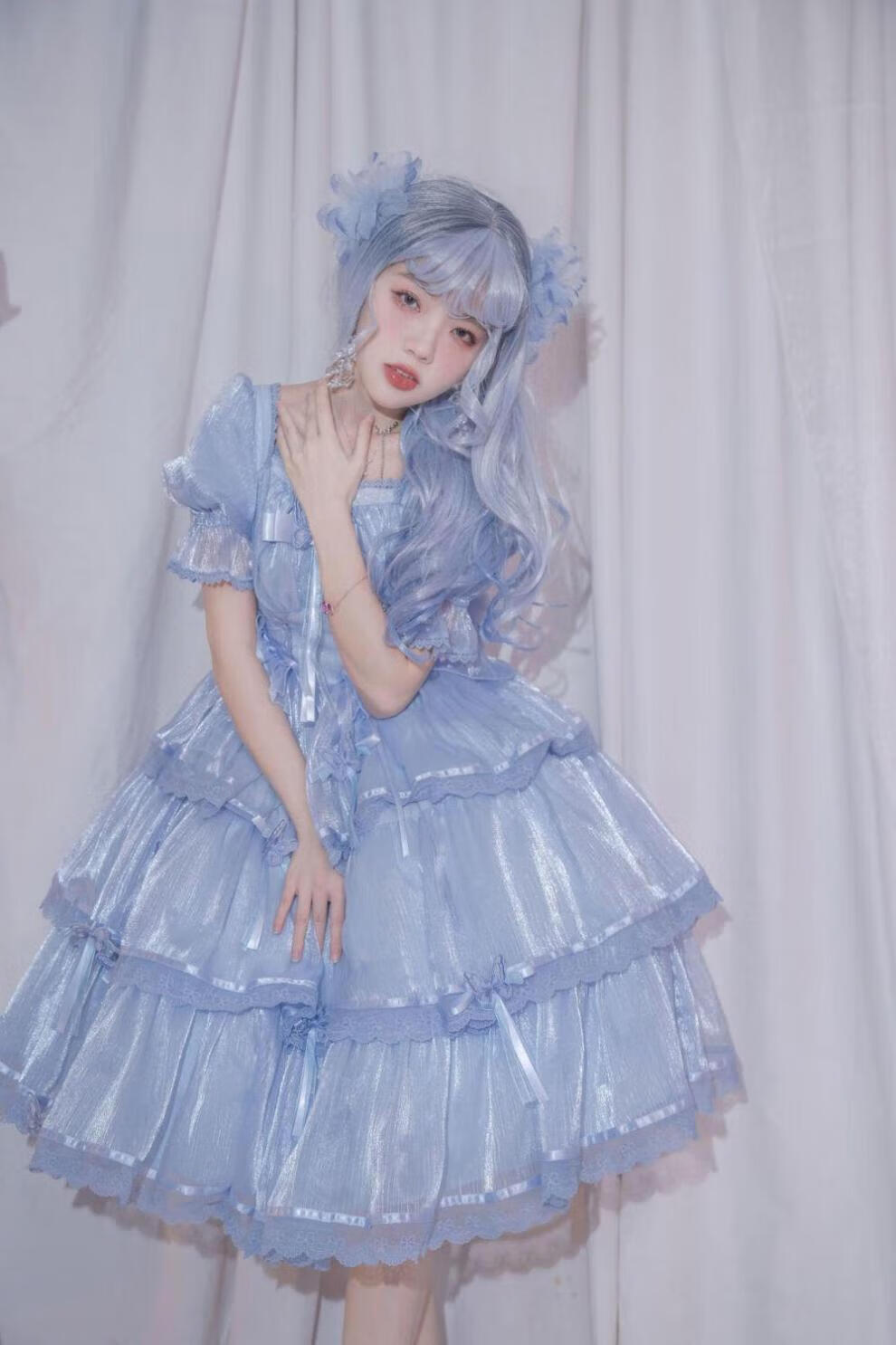 芙拉小姐lolita wf芙拉小姐lolita洛丽塔op短袖连衣裙原创花嫁婚纱