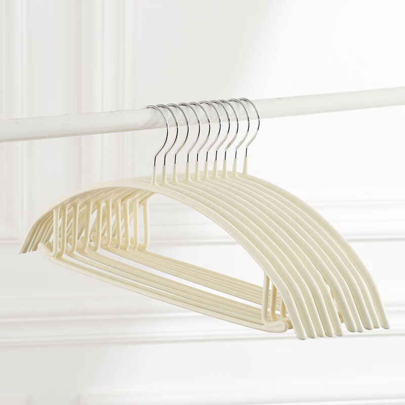 环保衣服架衣撑成人衣架塑料衣挂衣服挂学生803半圆浸胶衣架灰10个装