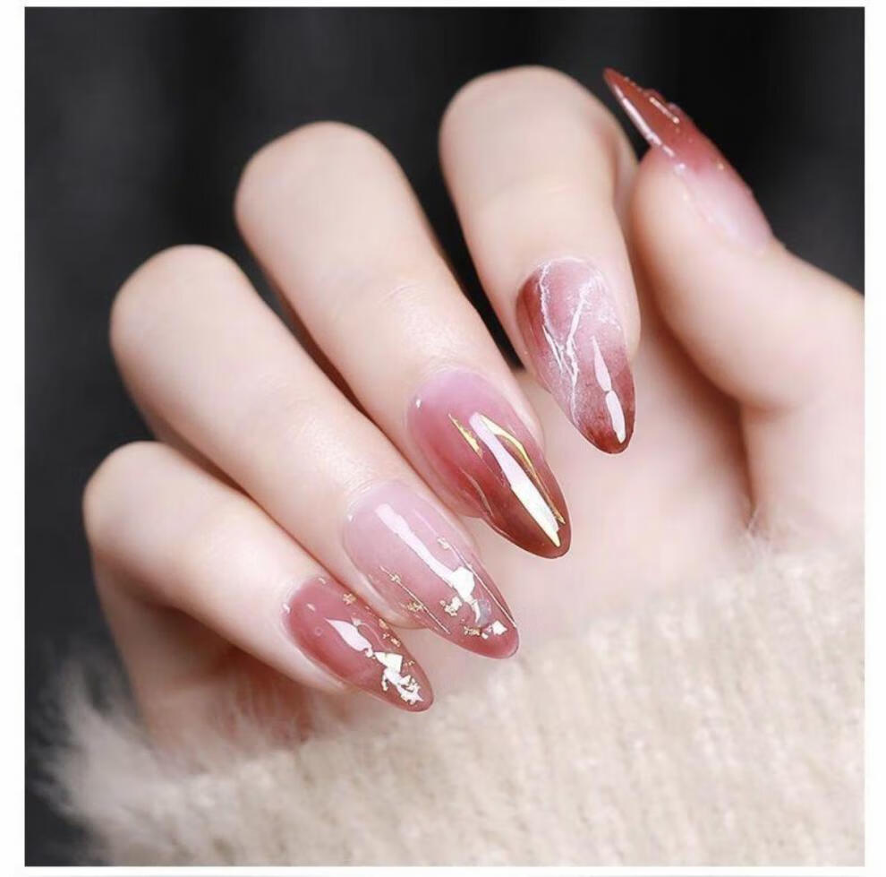 现发美甲工具假指甲贴片无痕全贴半贴片透明自然指甲光疗延长甲片古莎