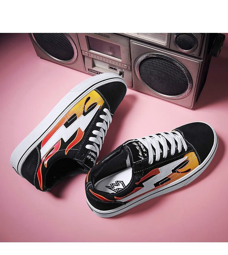 复仇风暴闪电鞋lightning x storm帆布鞋男情侣款板鞋男生运动鞋 粉红