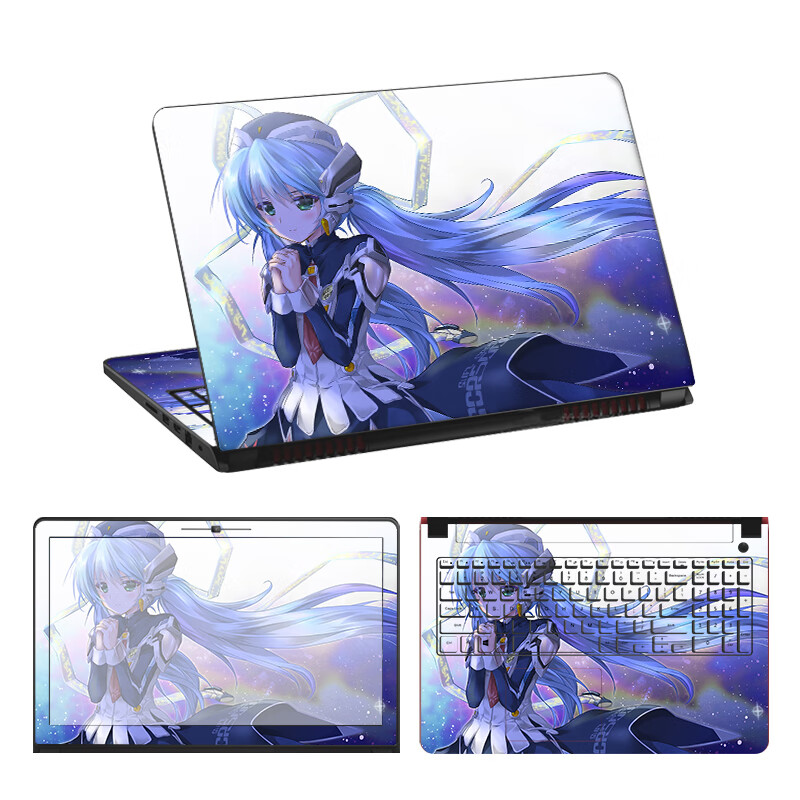 适用二次元动漫卡通笔记本贴膜定制保护黑岩射手fate14寸电脑贴纸15.