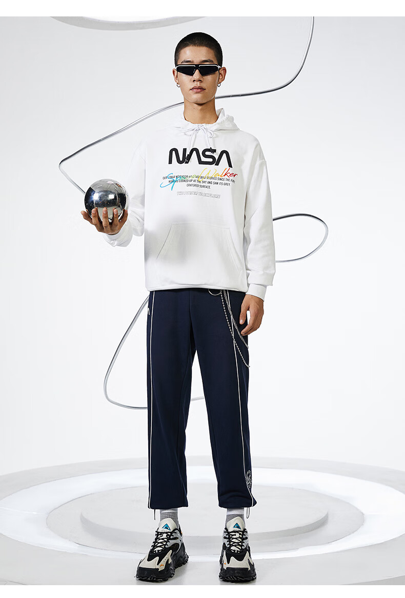 安踏nasa联名连帽卫衣男2021年秋季新款宽松运动男士上衣官方奥莱旗舰