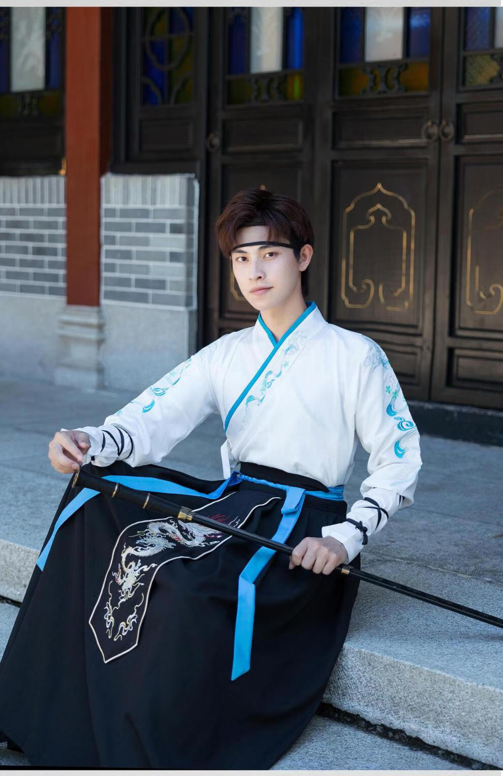 汉服男装古装长袍成人重工龙纹传统长袖古风仙气飘逸书生侠客中国风