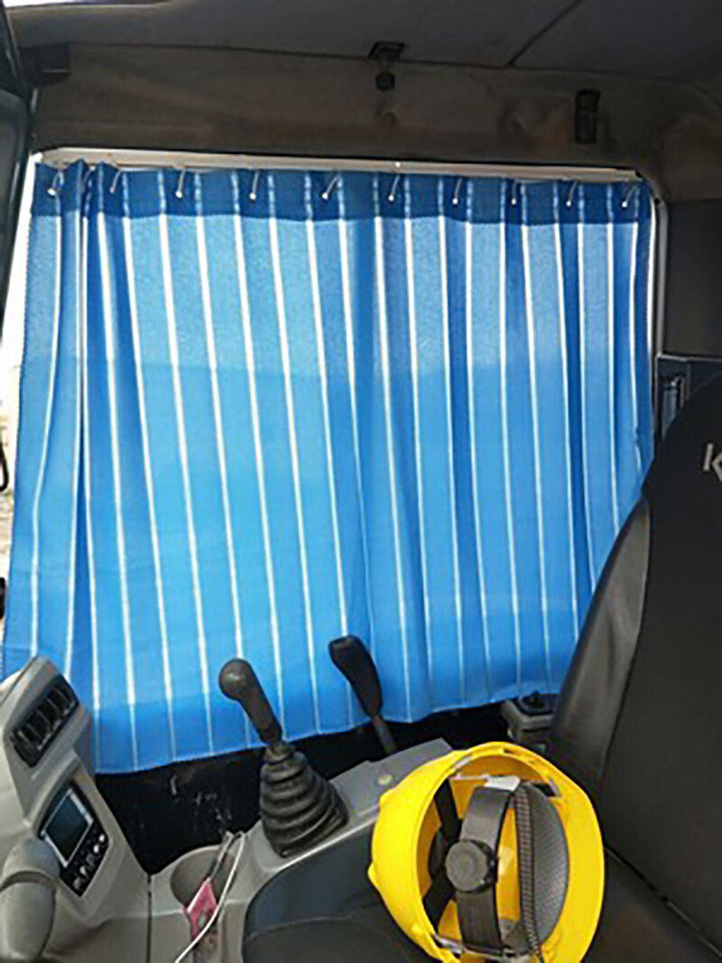 适用于卡特323山河智能60e徐工150d挖掘机驾驶室窗帘降温新品拉伸蓝色