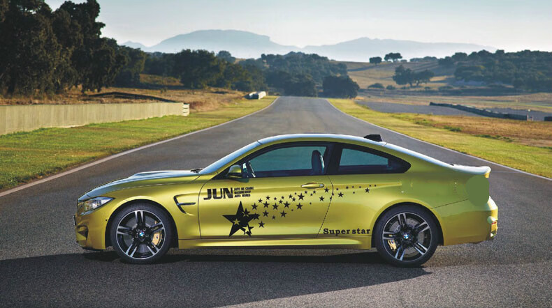 汽车拉花个性 贴纸 星星贴 遮盖划痕贴花车身腰线 juv创意图案 车贴