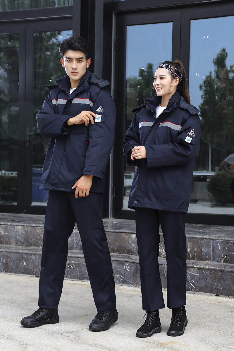 冬季棉服中石油棉袄工作服中石化防静电男中长款加油站工衣加厚外套