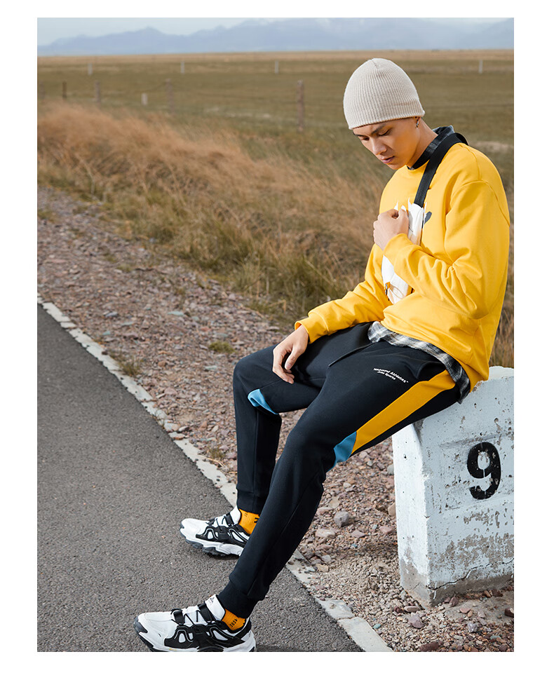 安踏男裤男士运动长裤 2020秋季针织收口束脚休闲运动裤 跑步潮流小脚